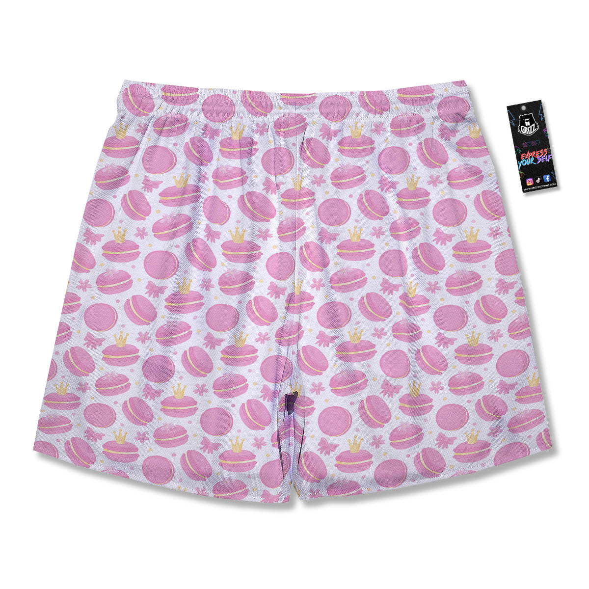 Macaron Pink Print Pattern Men's Running Shorts-grizzshop
