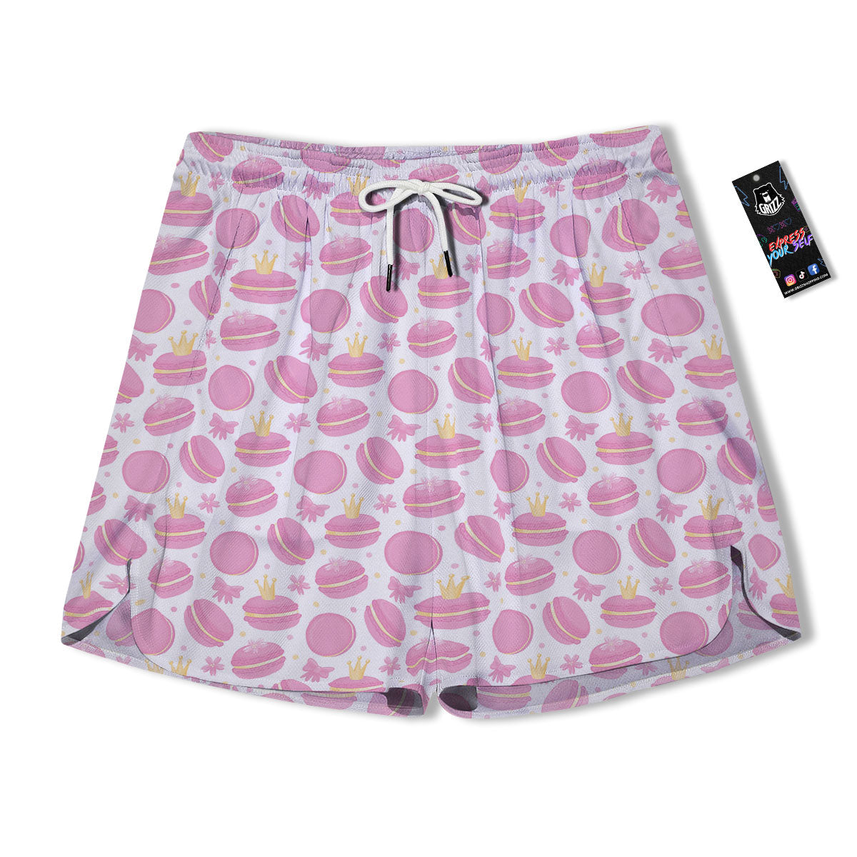 Macaron Pink Print Pattern Men's Running Shorts-grizzshop