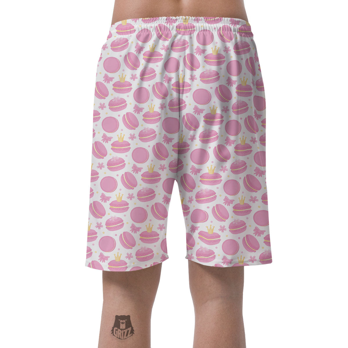 Macaron Pink Print Pattern Men's Shorts-grizzshop