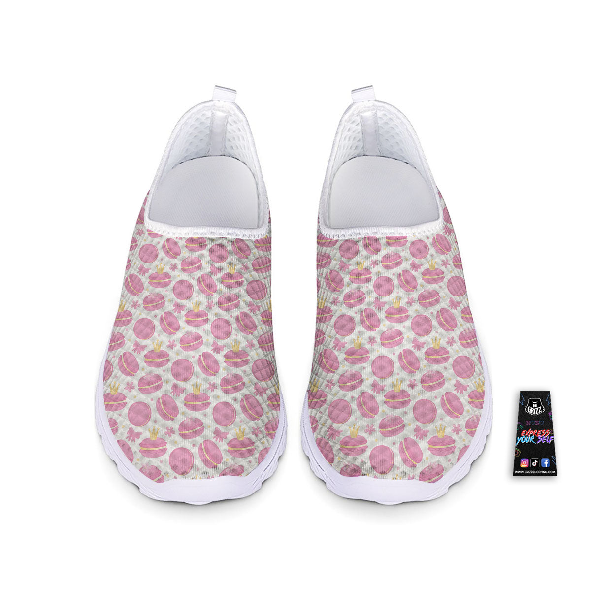 Macaron Pink Print Pattern Nurse Shoes-grizzshop