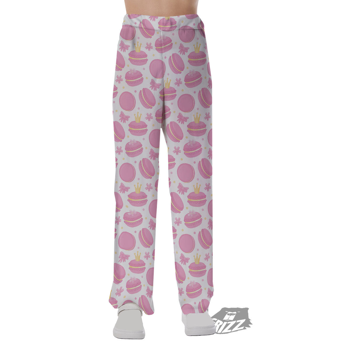 Macaron Pink Print Pattern Pajama Pants-grizzshop
