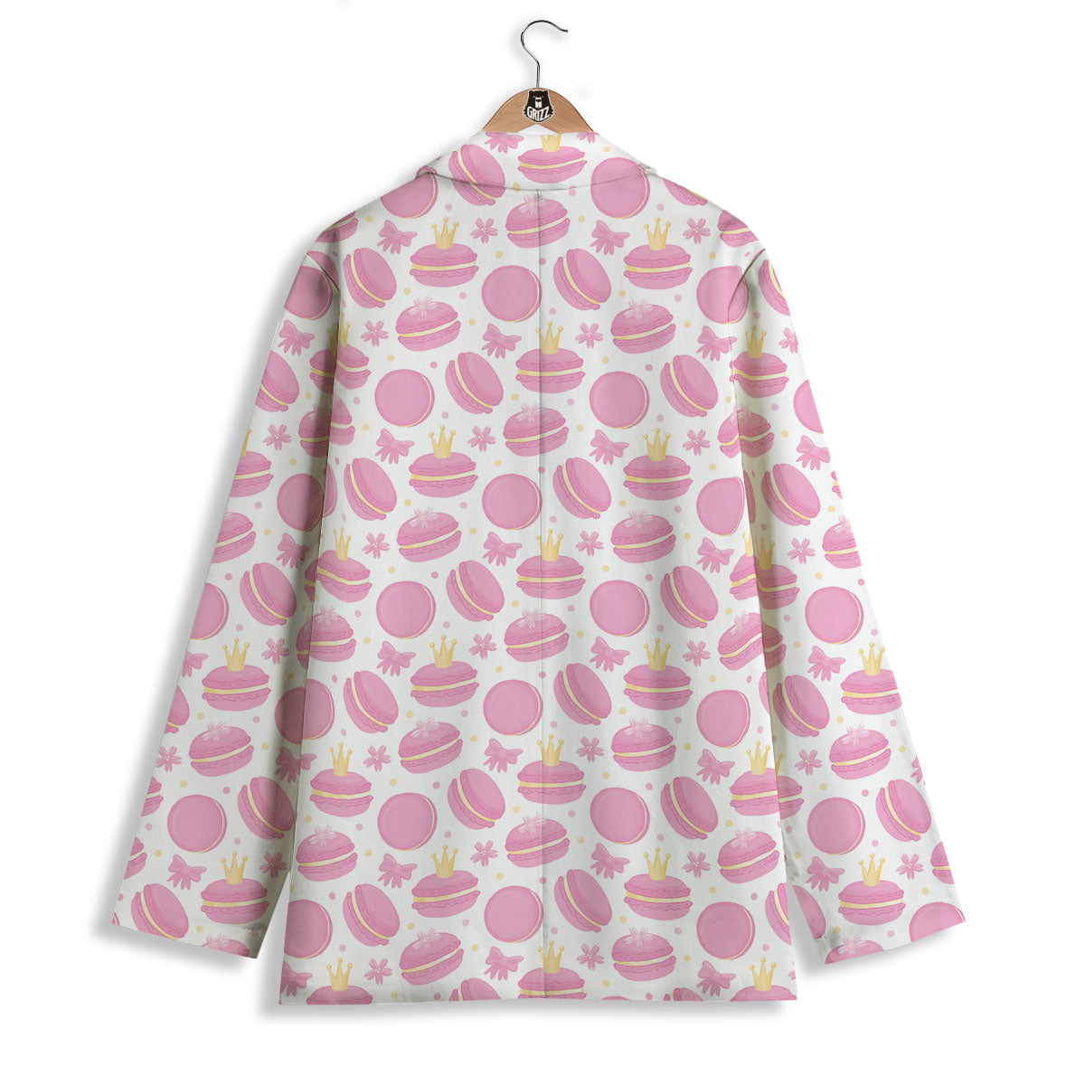Macaron Pink Print Pattern Women's Blazer-grizzshop