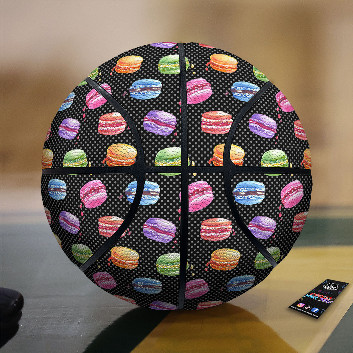 Macaron Polka Dot Print Pattern Basketball-grizzshop
