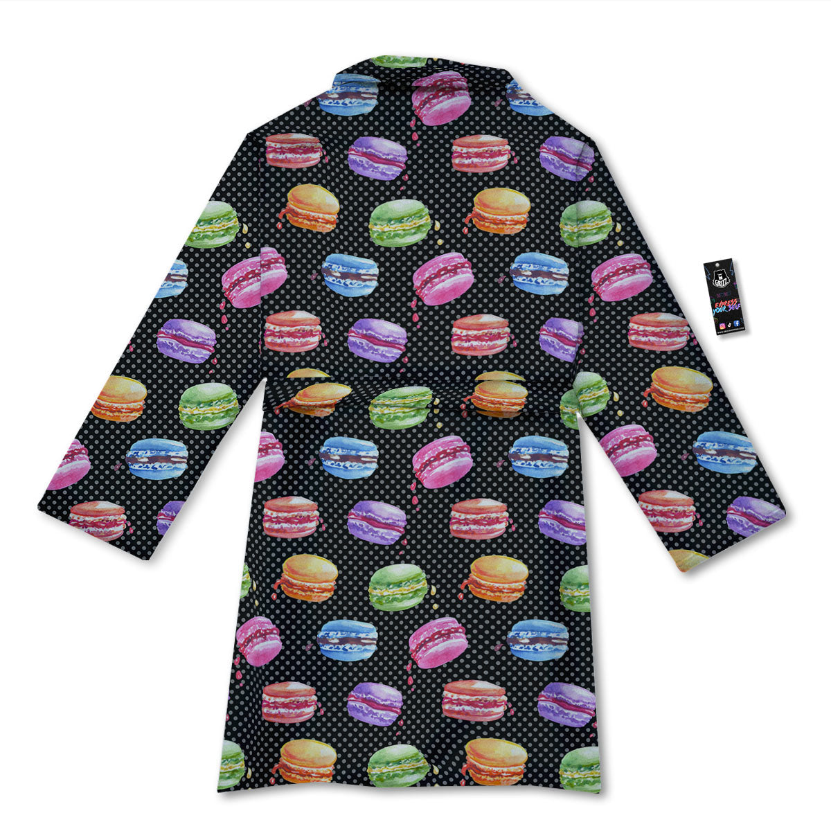 Macaron Polka Dot Print Pattern Bathrobe-grizzshop