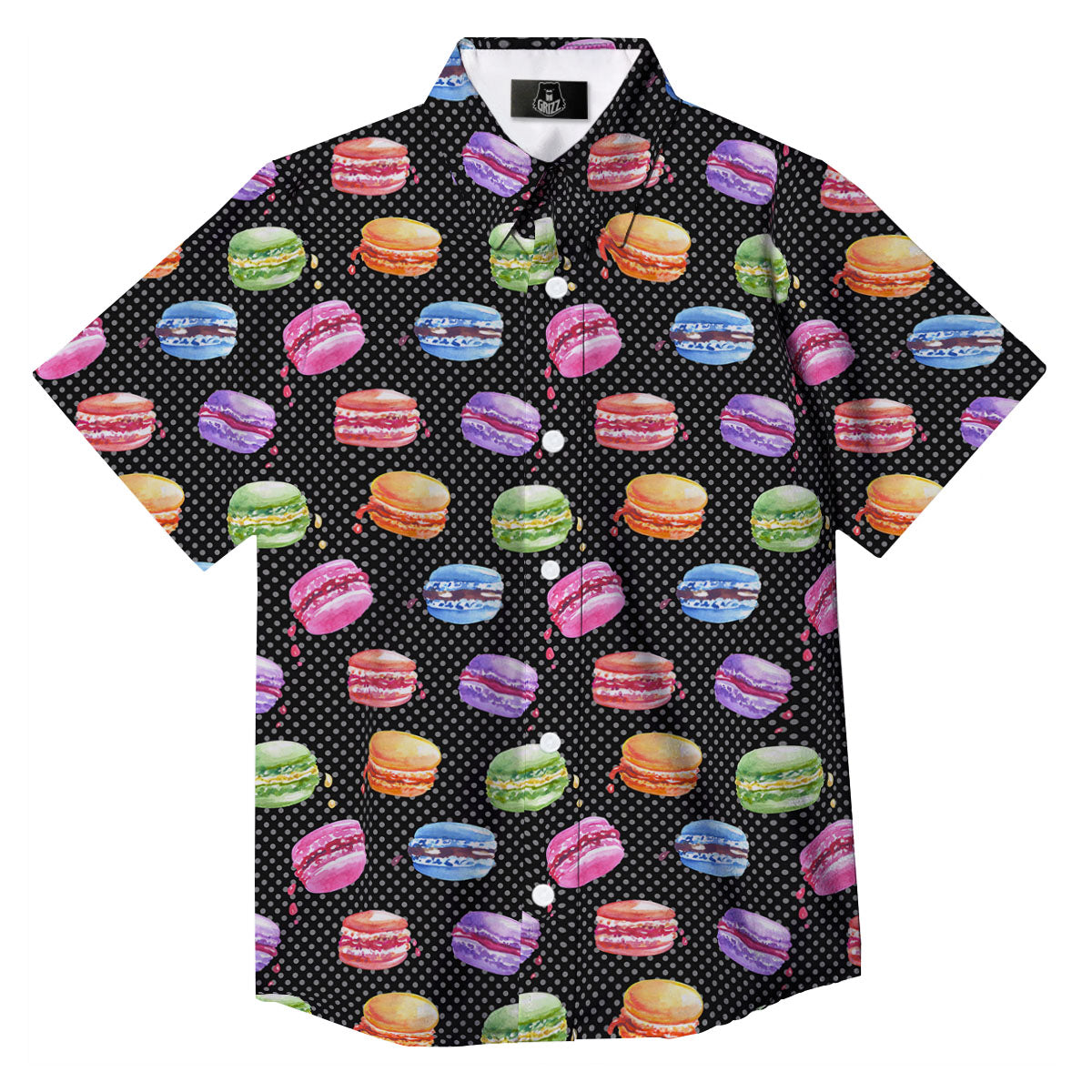 Macaron Polka Dot Print Pattern Button Up Shirt-grizzshop