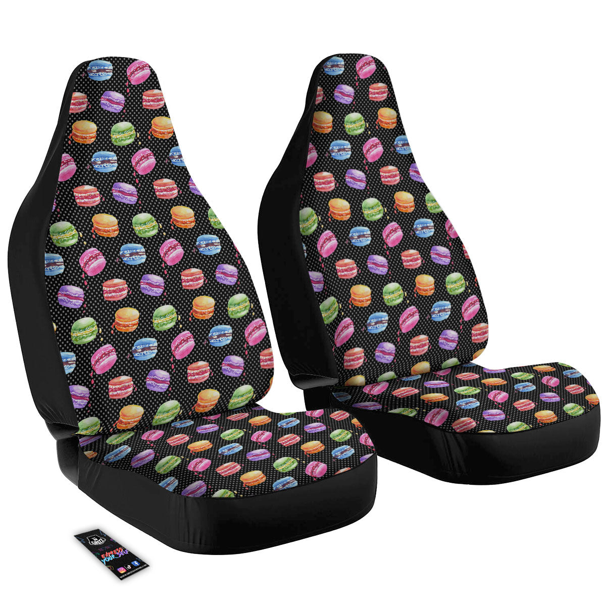 Macaron Polka Dot Print Pattern Car Seat Covers-grizzshop