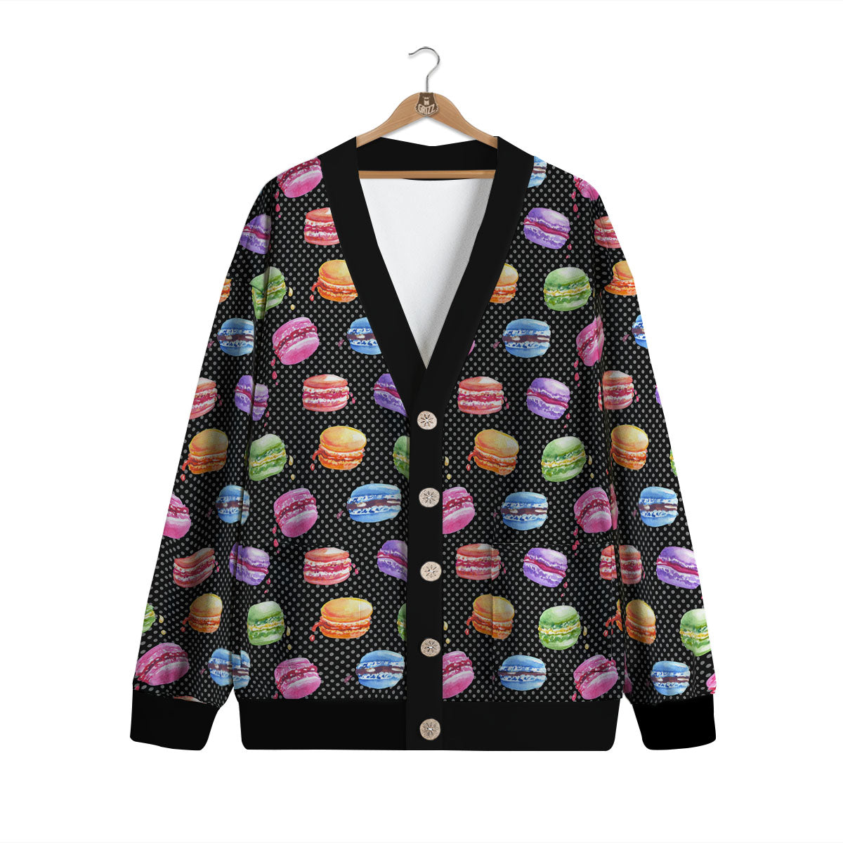 Macaron Polka Dot Print Pattern Cardigan-grizzshop