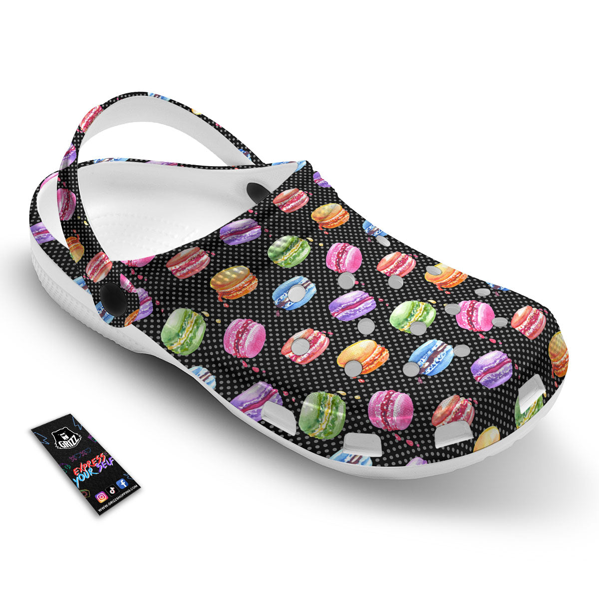 Macaron Polka Dot Print Pattern Clog-grizzshop