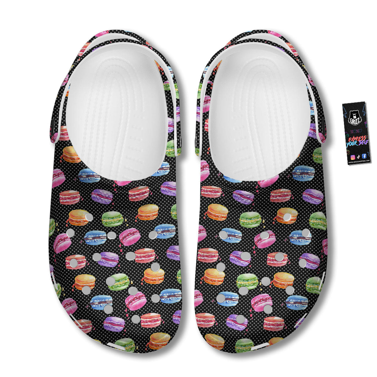 Macaron Polka Dot Print Pattern Clog-grizzshop