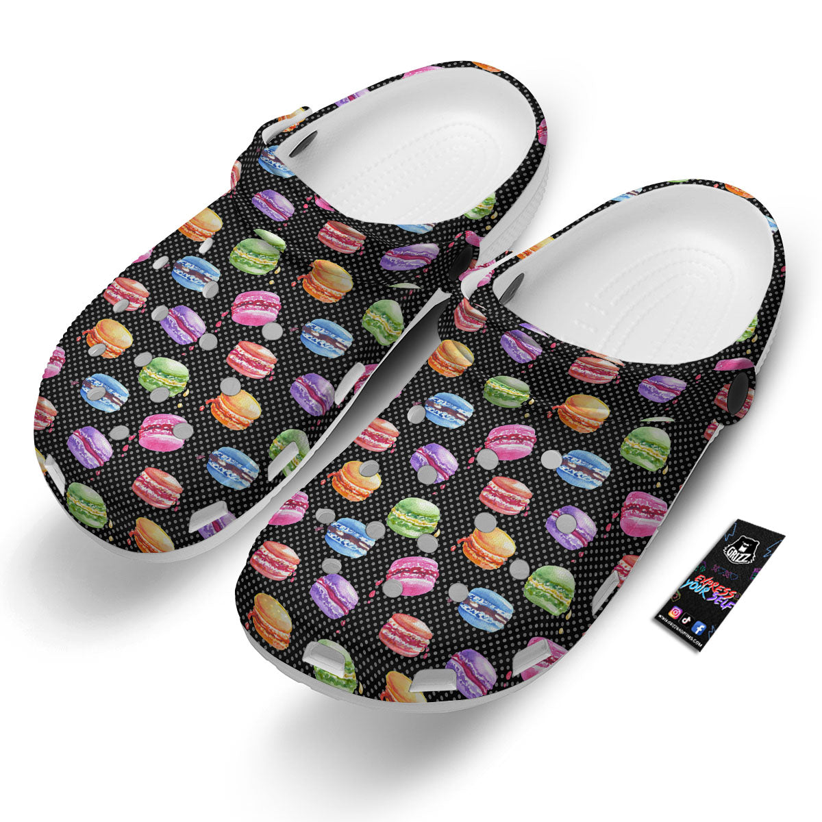 Macaron Polka Dot Print Pattern Clog-grizzshop