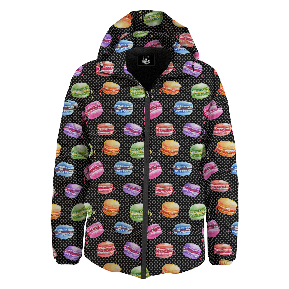 Macaron Polka Dot Print Pattern Down Jacket-grizzshop