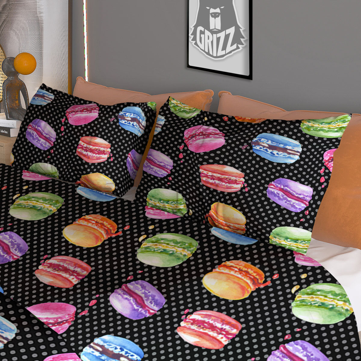 Marble Sugar Brown Print Pattern Duvet Cover Bedding Set