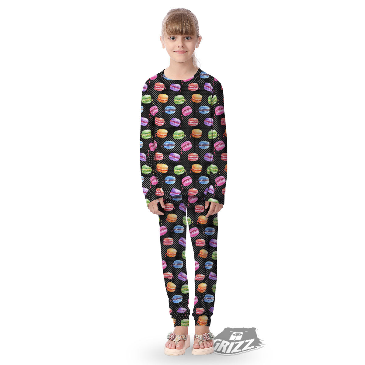 Macaron Polka Dot Print Pattern Kid's Pajamas-grizzshop