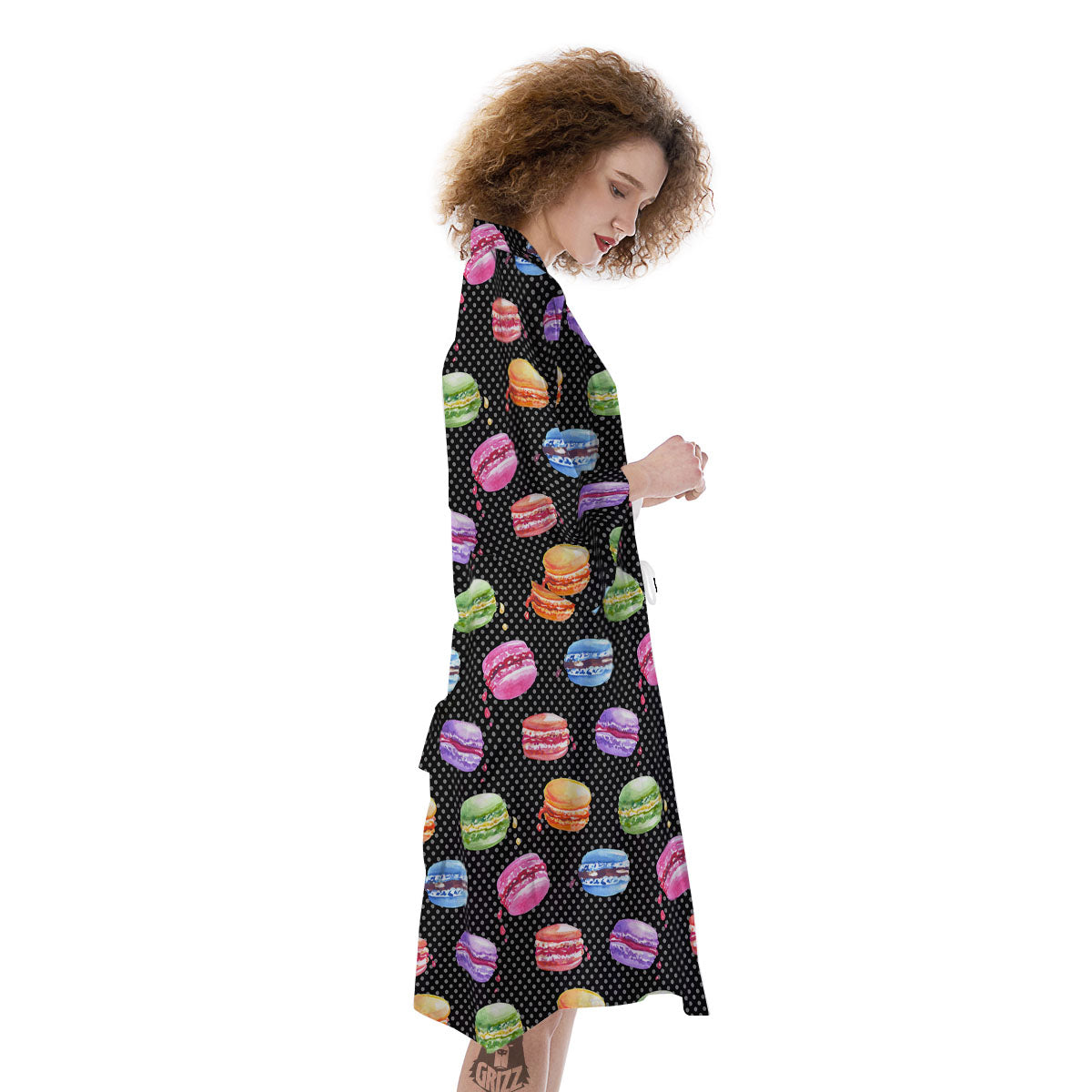 Macaron Polka Dot Print Pattern Kimono-grizzshop