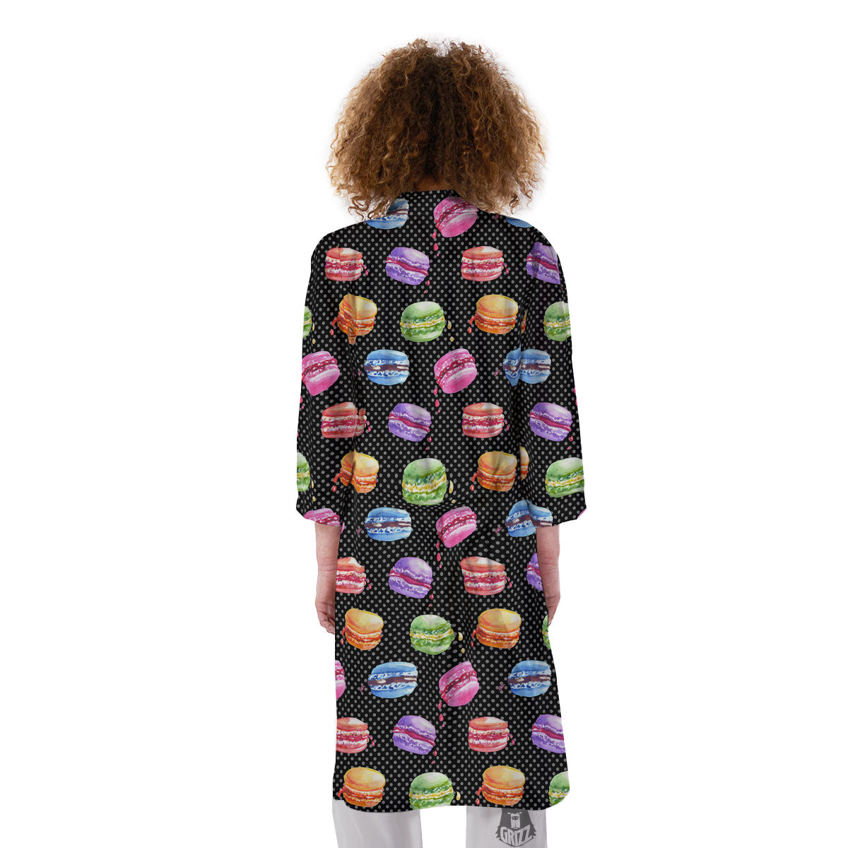 Macaron Polka Dot Print Pattern Kimono-grizzshop