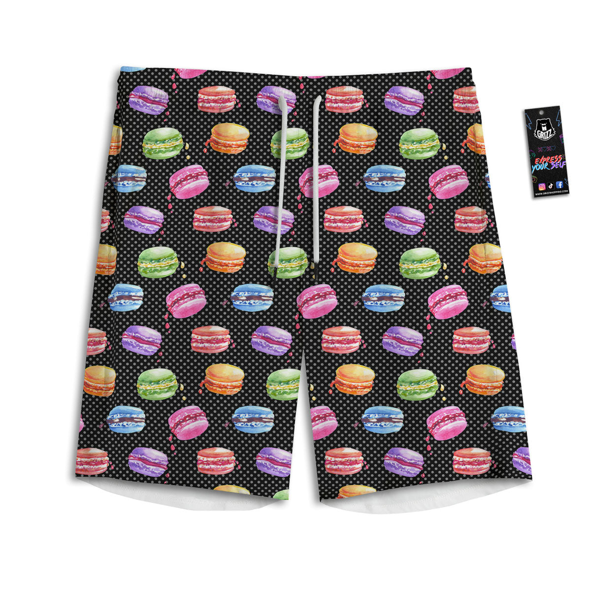 Macaron Polka Dot Print Pattern Men's Athletic Shorts