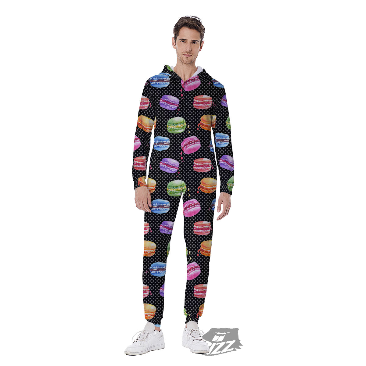 Macaron Polka Dot Print Pattern Men's Jumpsuit-grizzshop