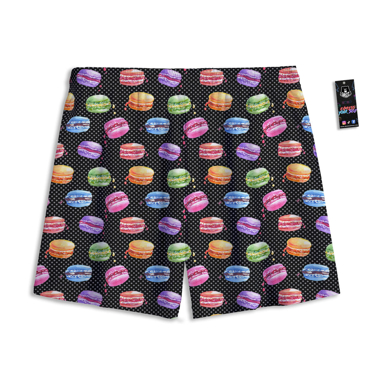 Macaron Polka Dot Print Pattern Mesh Shorts