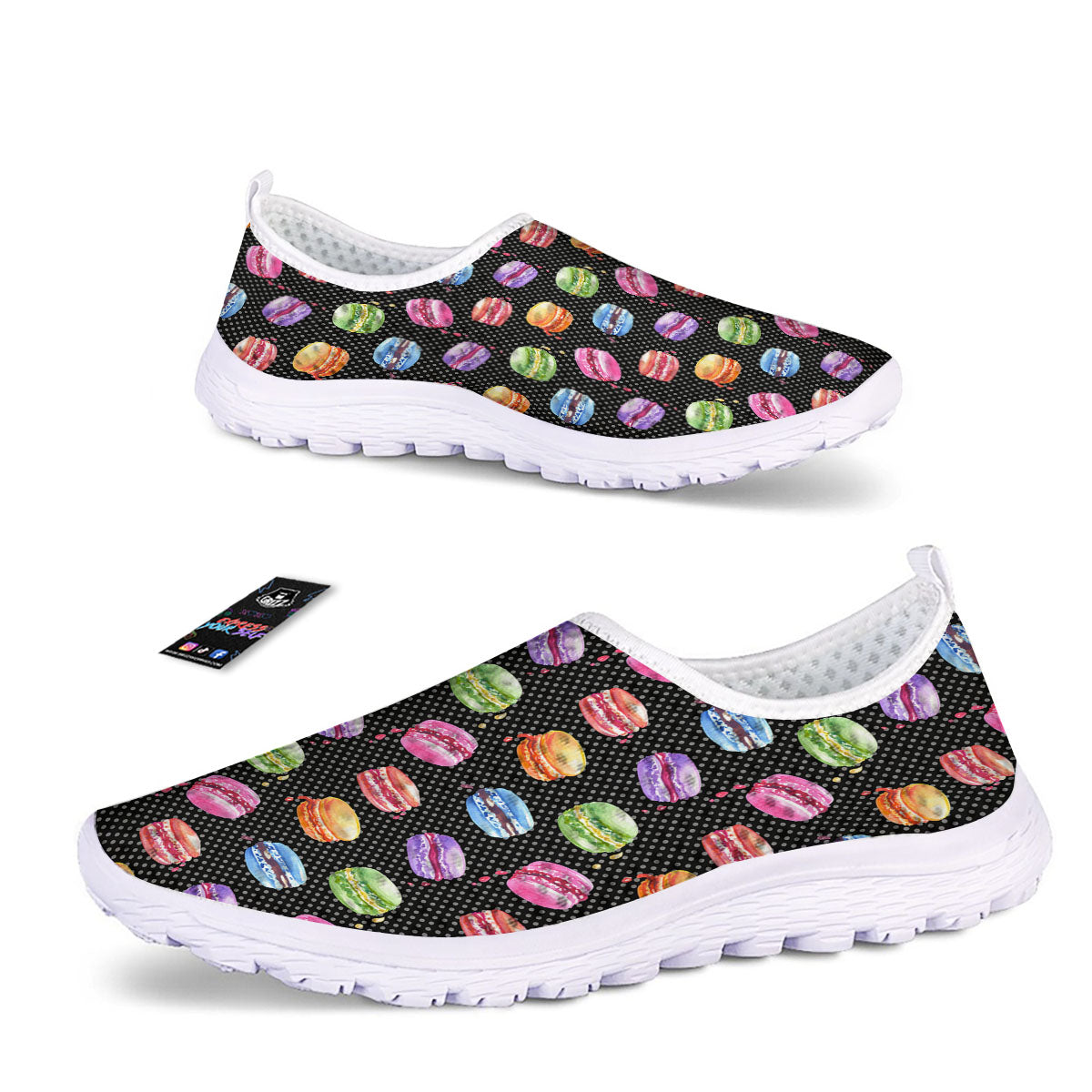 Macaron Polka Dot Print Pattern Nurse Shoes-grizzshop