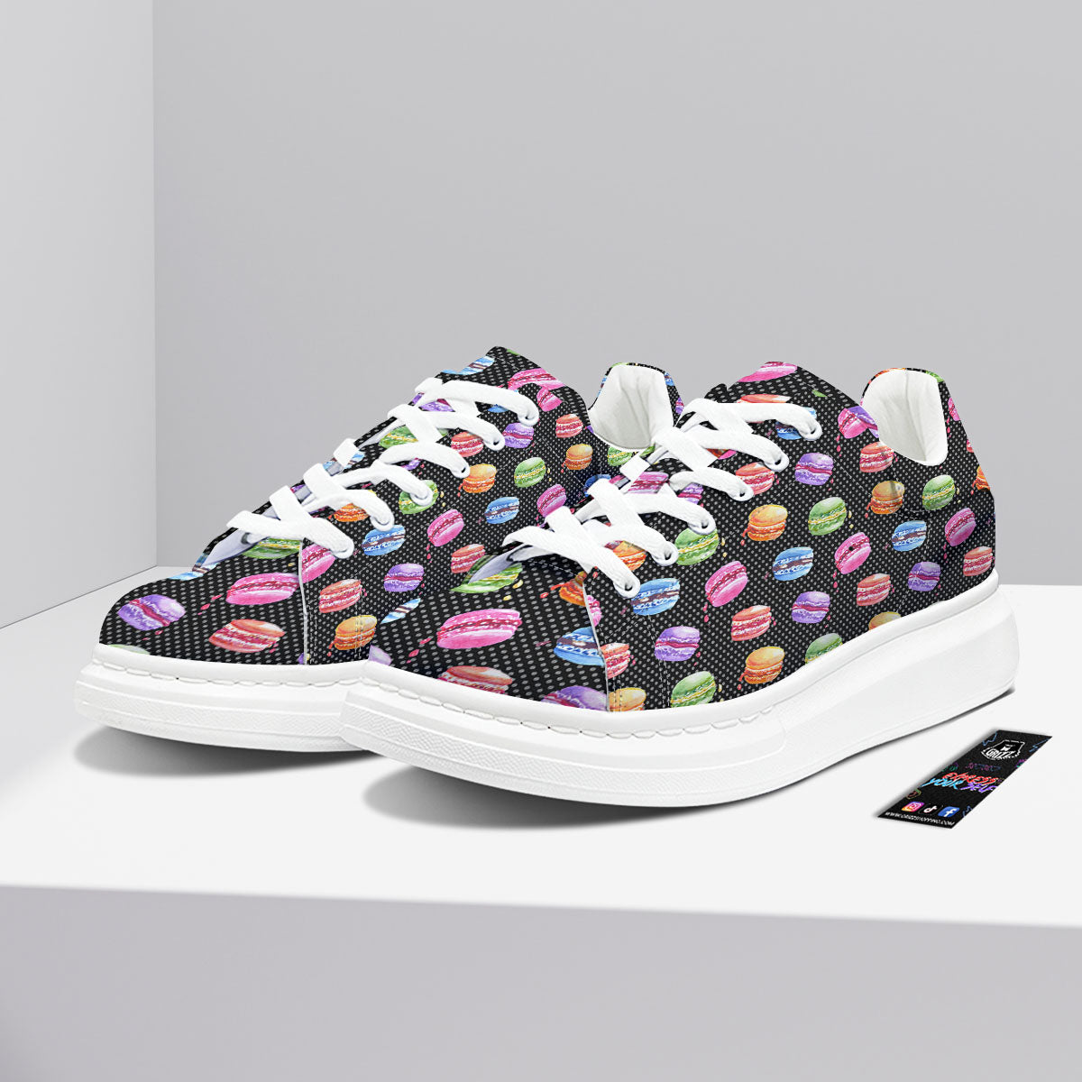 Macaron Polka Dot Print Pattern Platform Shoes-grizzshop