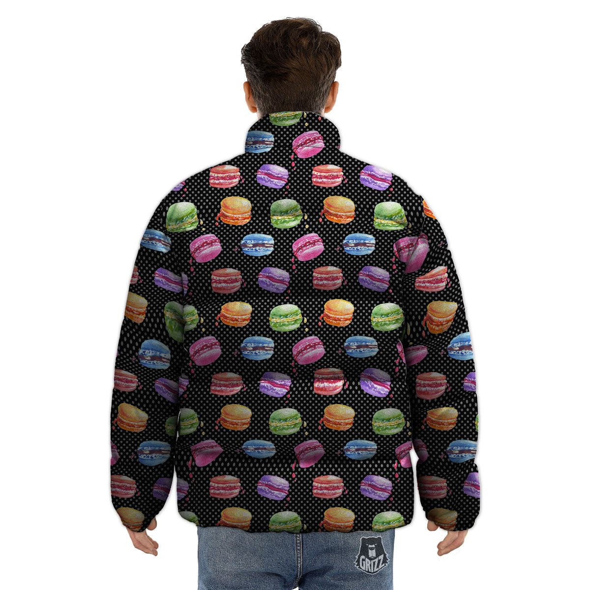 Macaron Polka Dot Print Pattern Puffer Jacket-grizzshop
