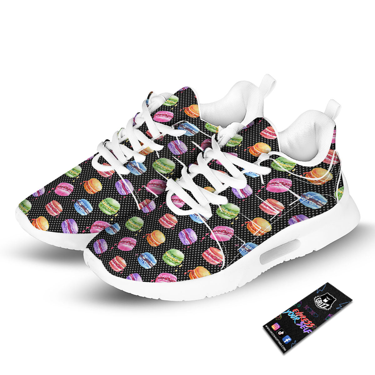 Macaron Polka Dot Print Pattern Tennis Shoes-grizzshop