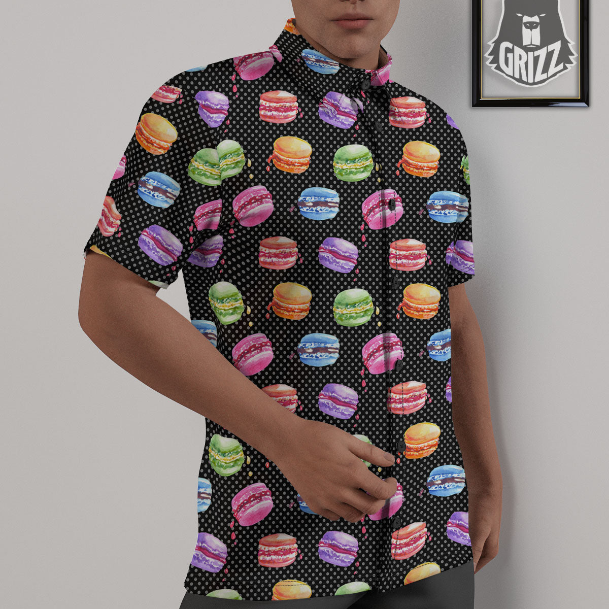 Macaron Polka Dot Print Pattern Untucked Shirts-grizzshop