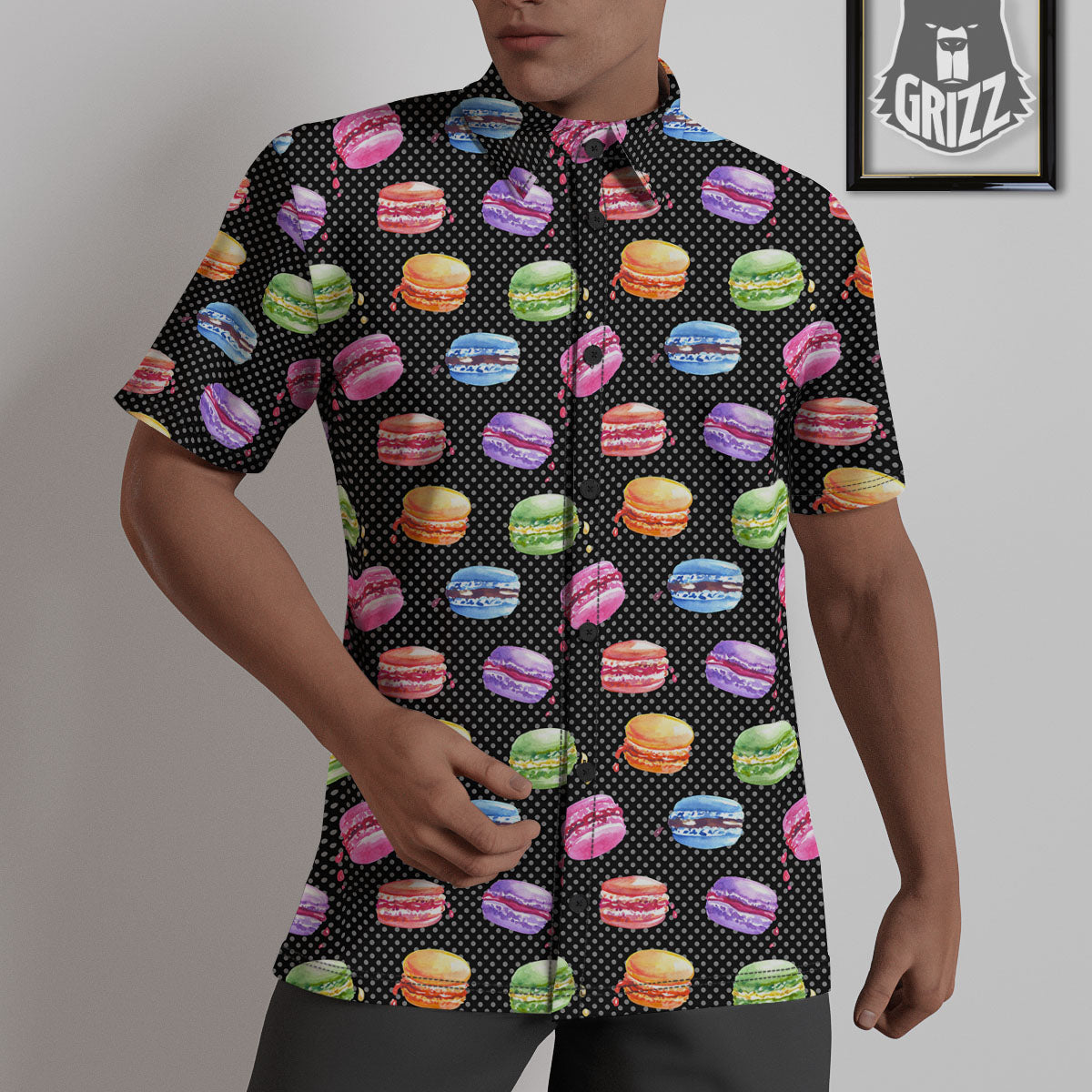 Macaron Polka Dot Print Pattern Untucked Shirts-grizzshop