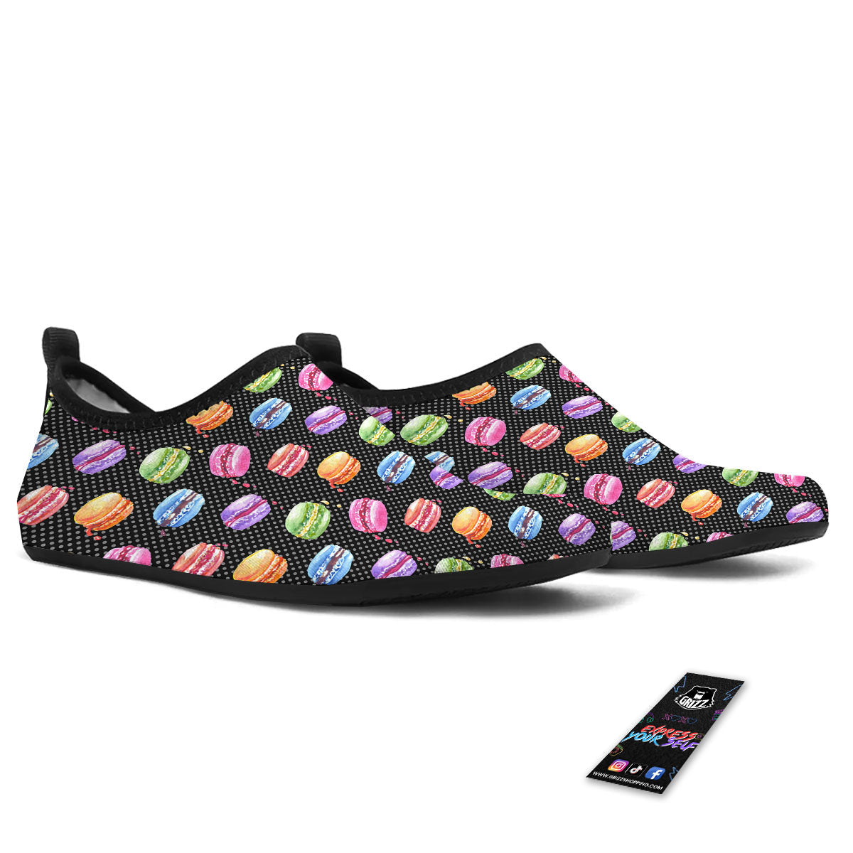 Macaron Polka Dot Print Pattern Water Shoes-grizzshop