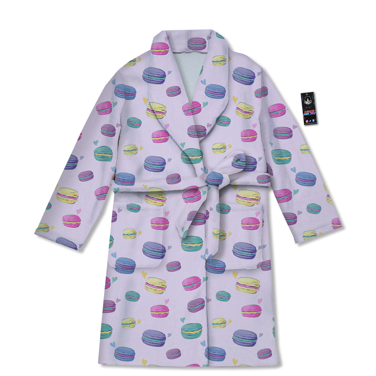 Macaron Print Pattern Bathrobe-grizzshop