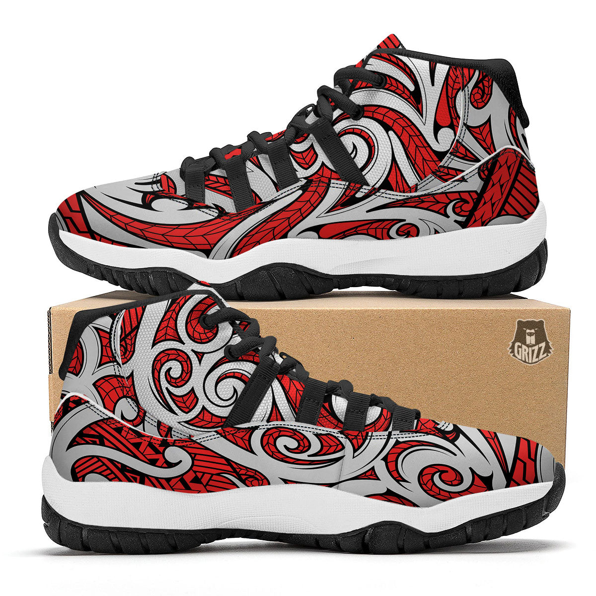 Macaron Print Pattern Black Bball Shoes-grizzshop