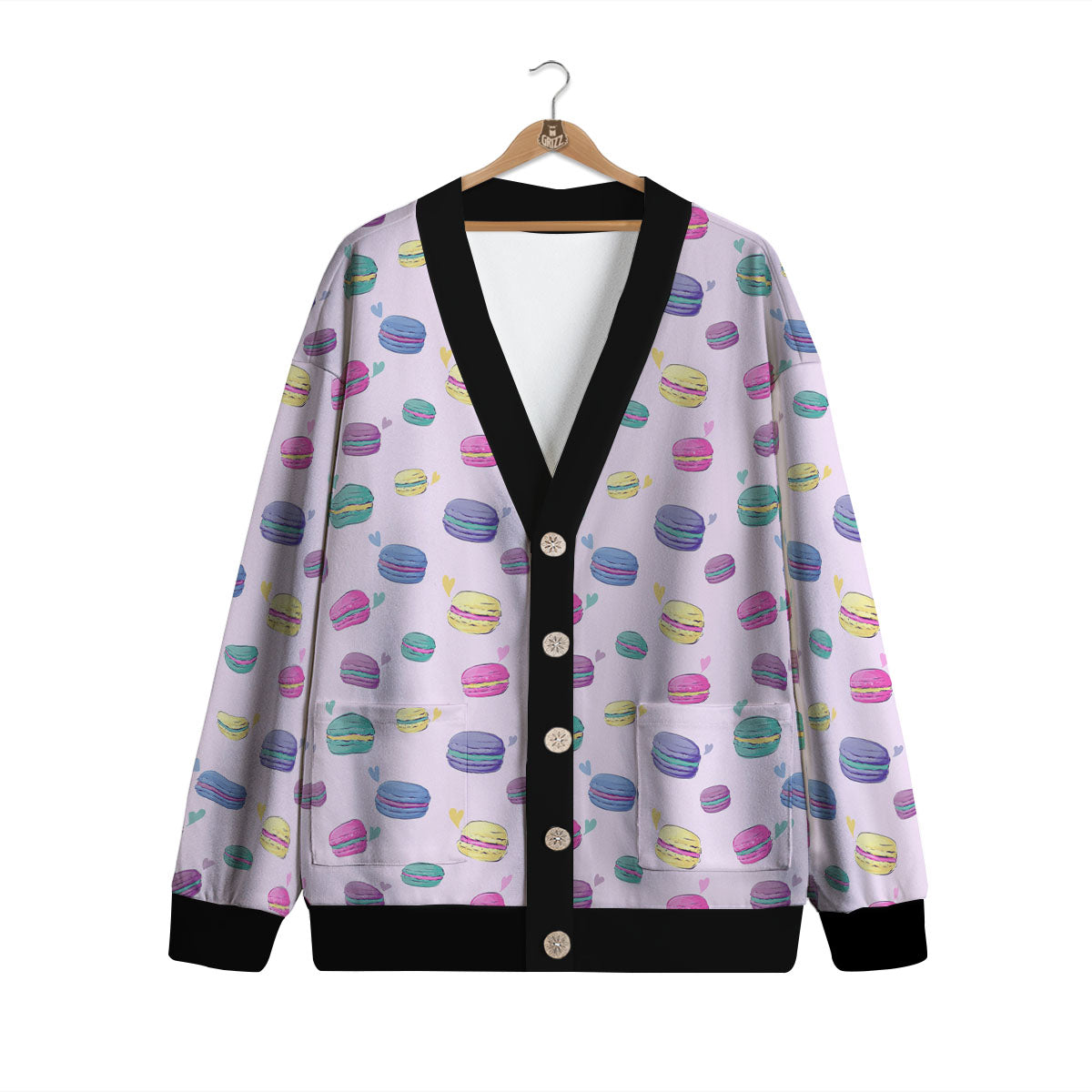 Macaron Print Pattern Cardigan-grizzshop