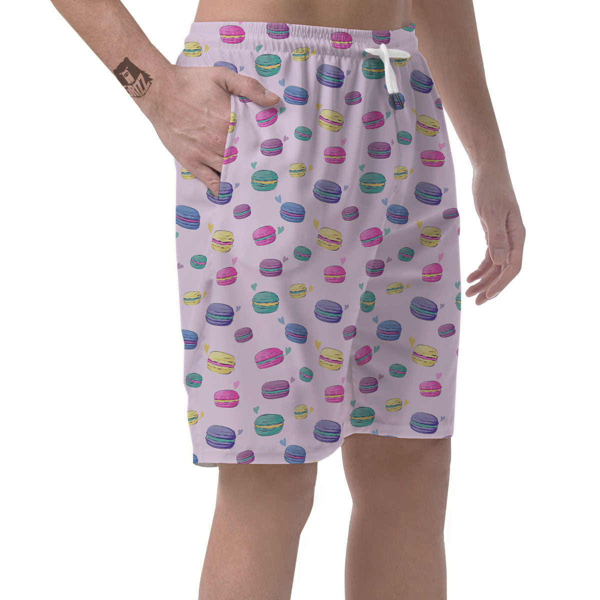 Macaron Print Pattern Men's Shorts-grizzshop