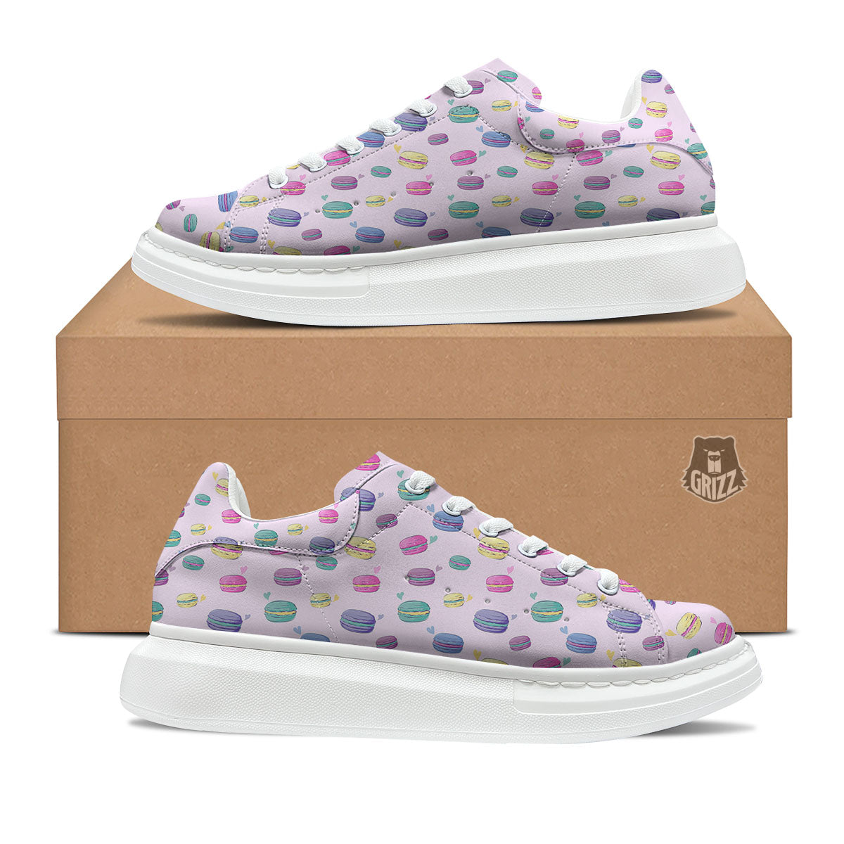 Macaron Print Pattern Platform Shoes-grizzshop