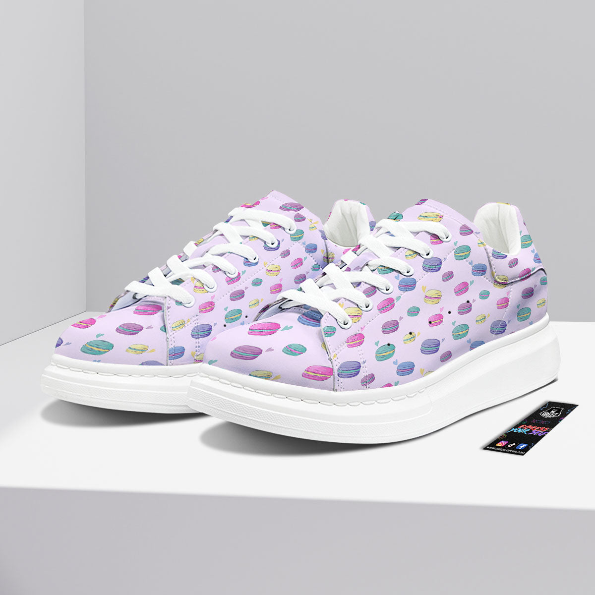 Macaron Print Pattern Platform Shoes-grizzshop