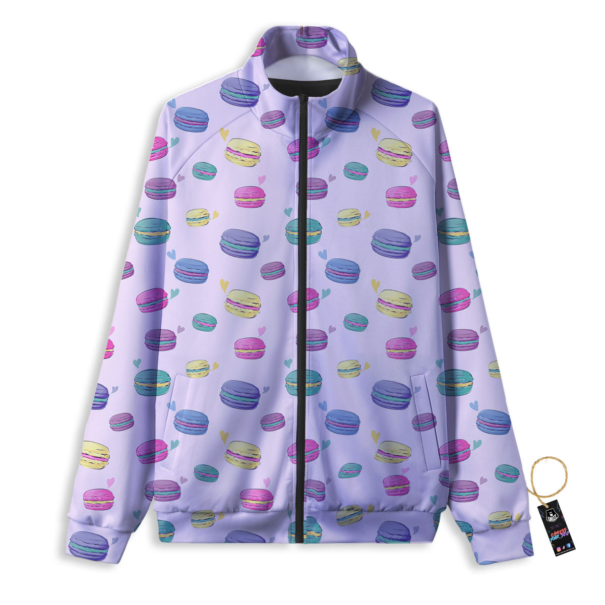 Macaron Print Pattern Track Jacket-grizzshop