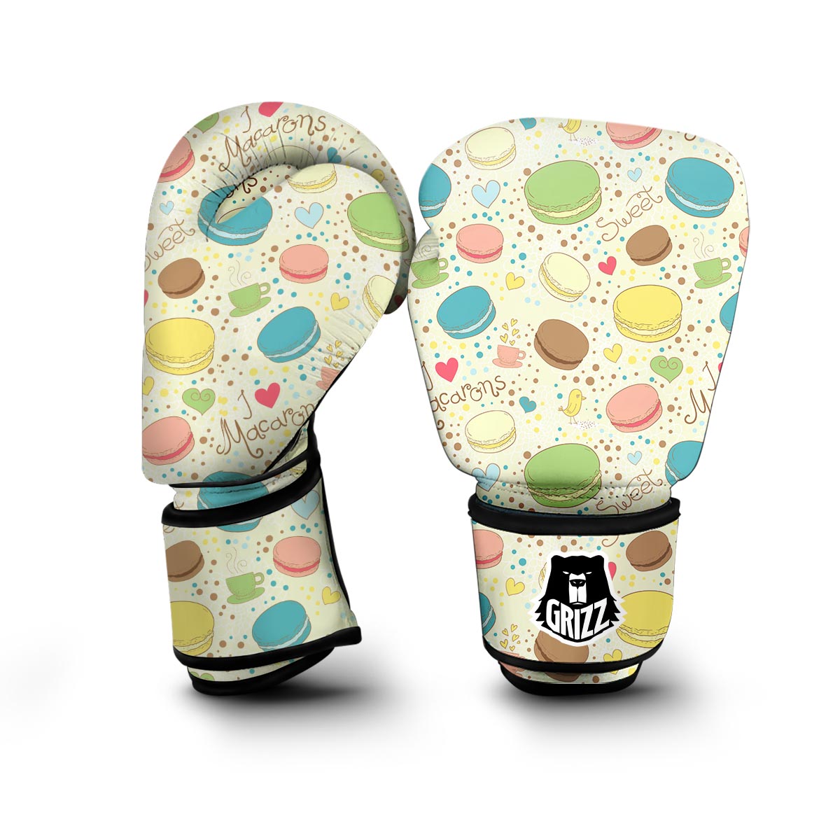 Macaron Sweet Pattern Print Boxing Gloves-grizzshop