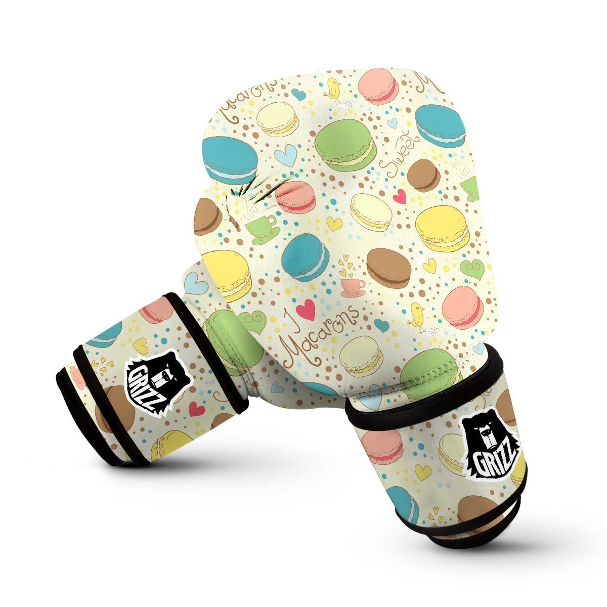 Macaron Sweet Pattern Print Boxing Gloves-grizzshop