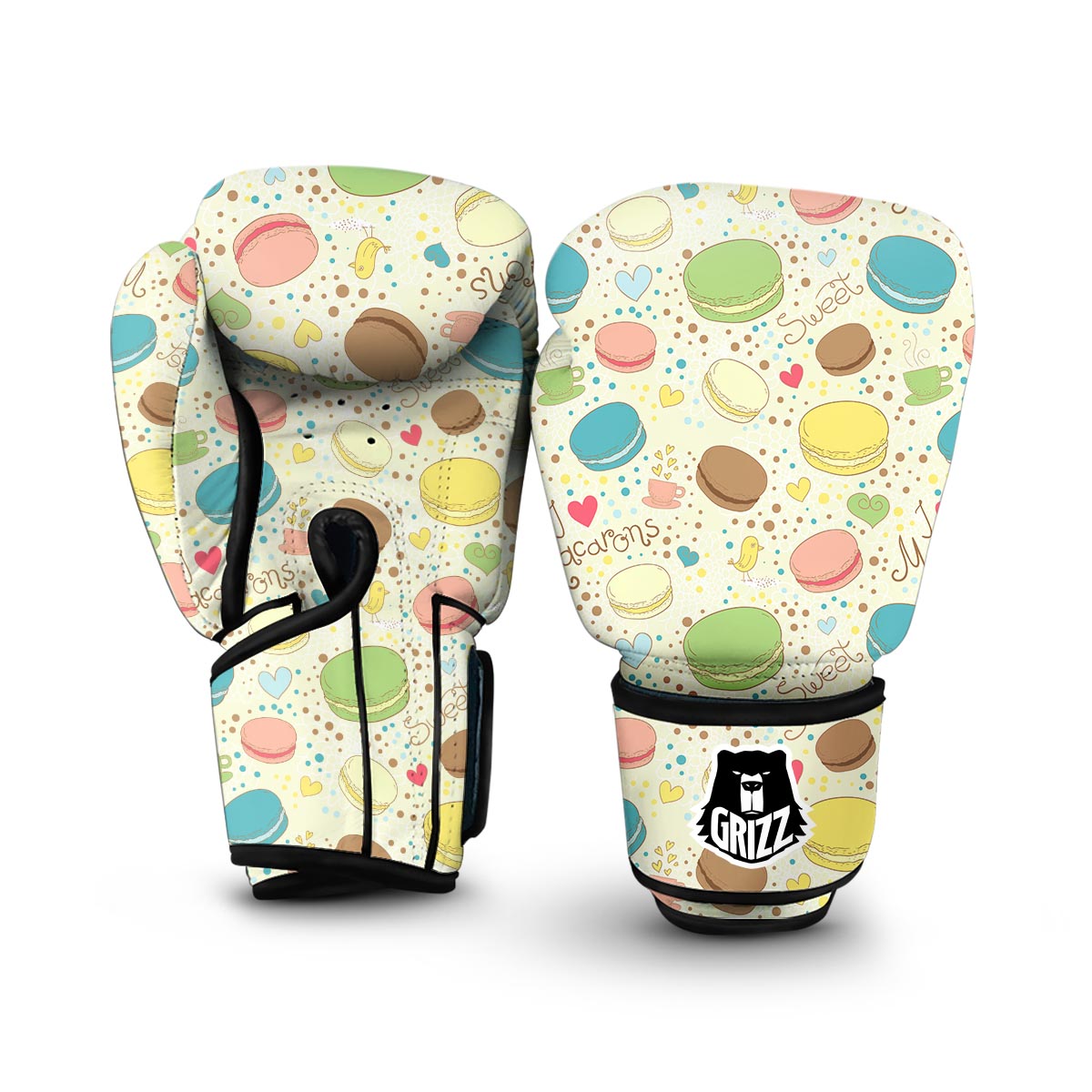 Macaron Sweet Pattern Print Boxing Gloves-grizzshop