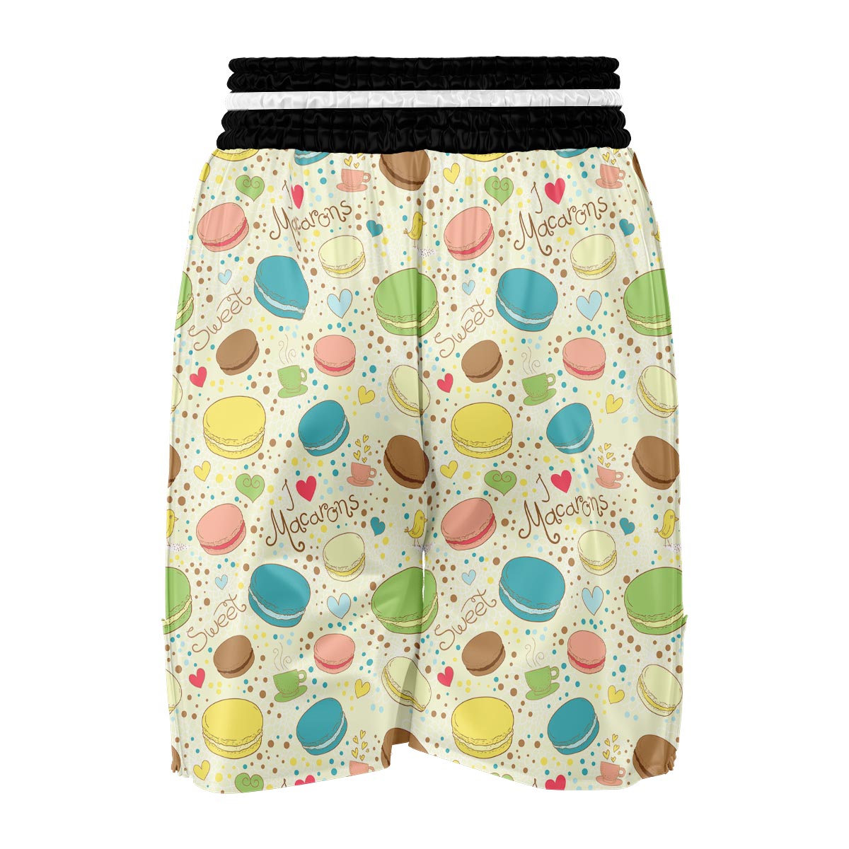 Macaron Sweet Pattern Print Boxing Shorts-grizzshop