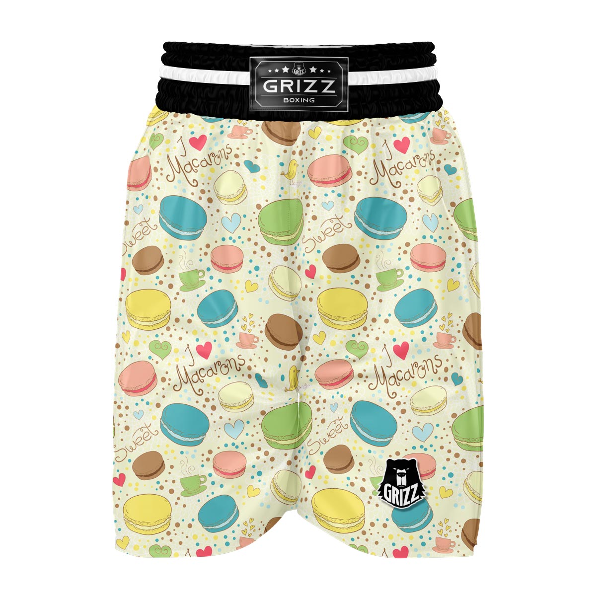 Macaron Sweet Pattern Print Boxing Shorts-grizzshop