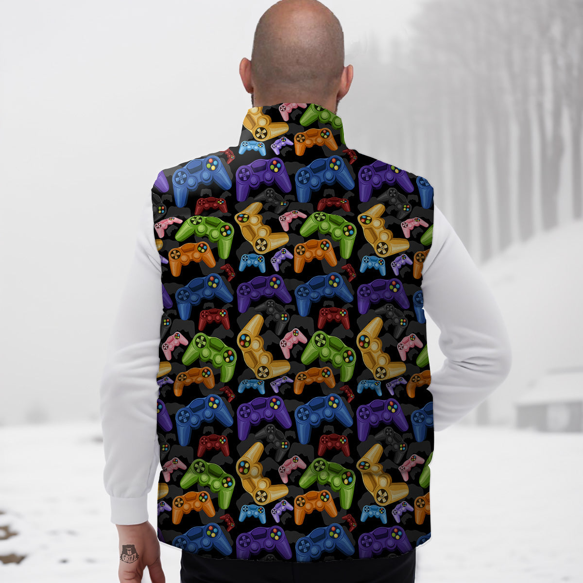 Macaron Sweet  Pattern Print Down Vest