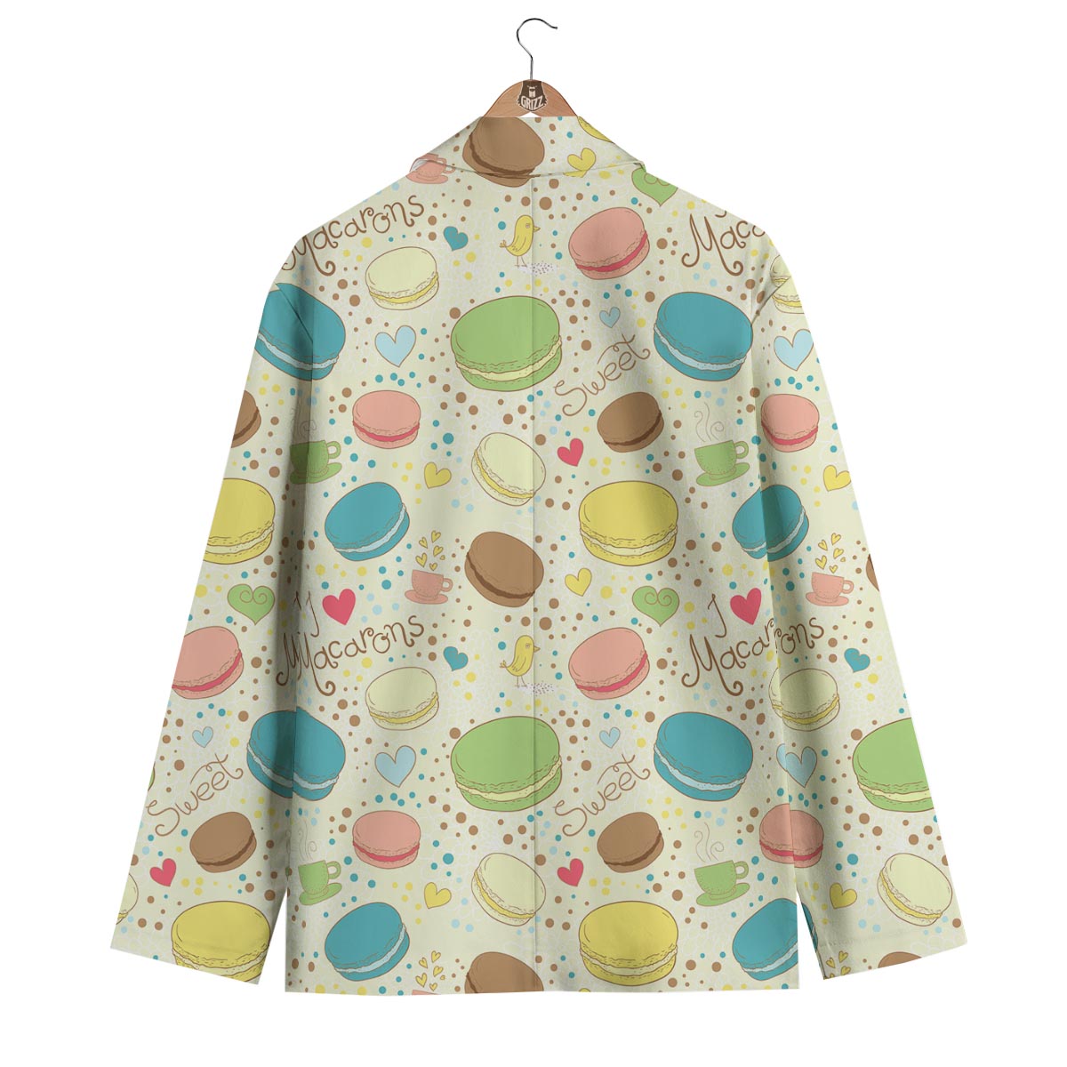 Macaron Sweet Pattern Print Men's Blazer-grizzshop