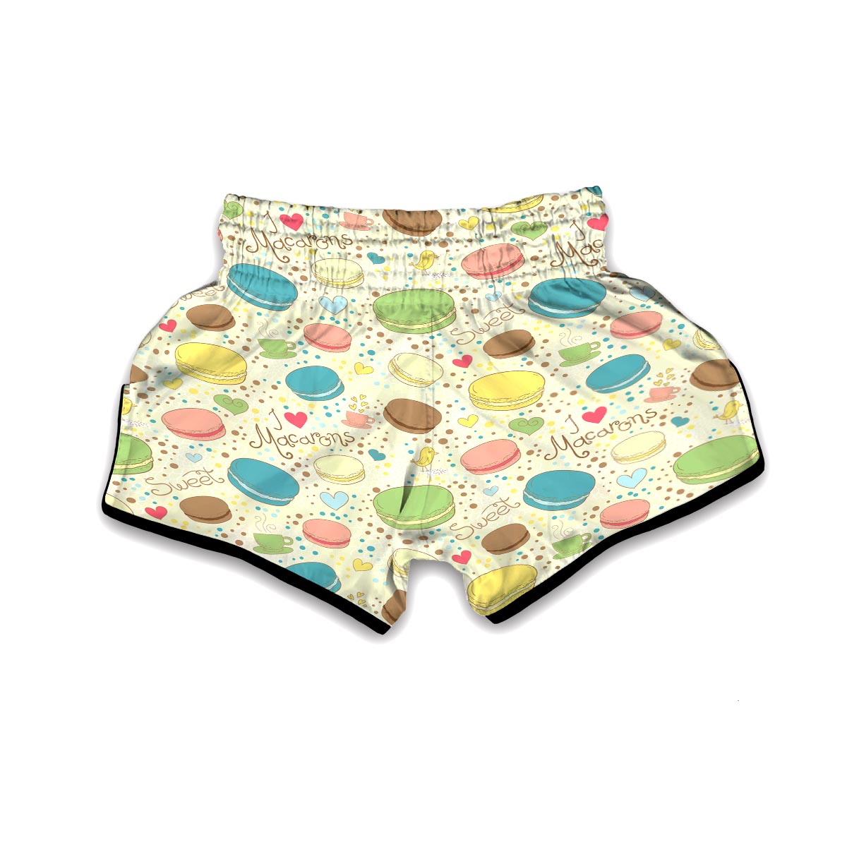 Macaron Sweet Pattern Print Muay Thai Boxing Shorts-grizzshop