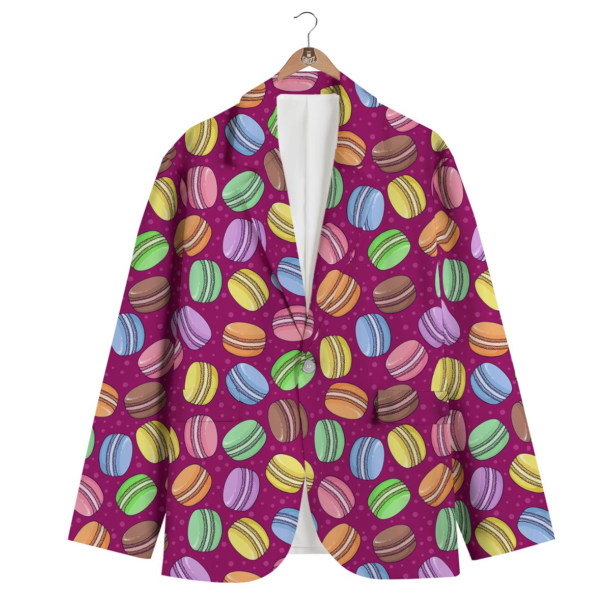 Macaron Sweet Print Pattern Men's Blazer-grizzshop