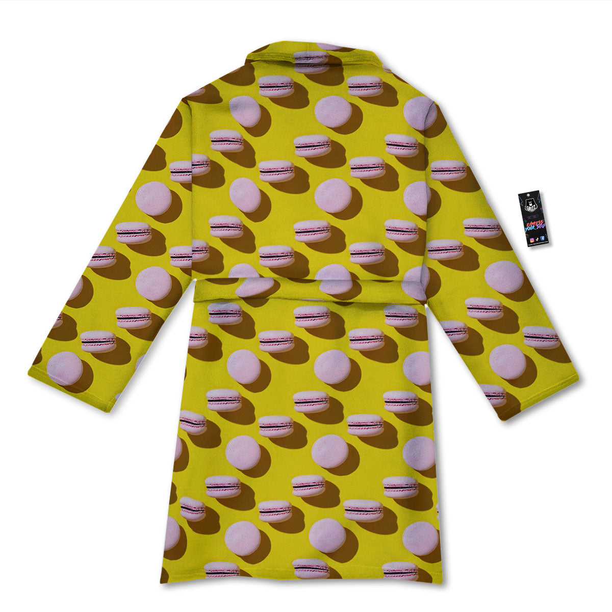 Macaron Yellow And Pink Print Pattern Bathrobe-grizzshop
