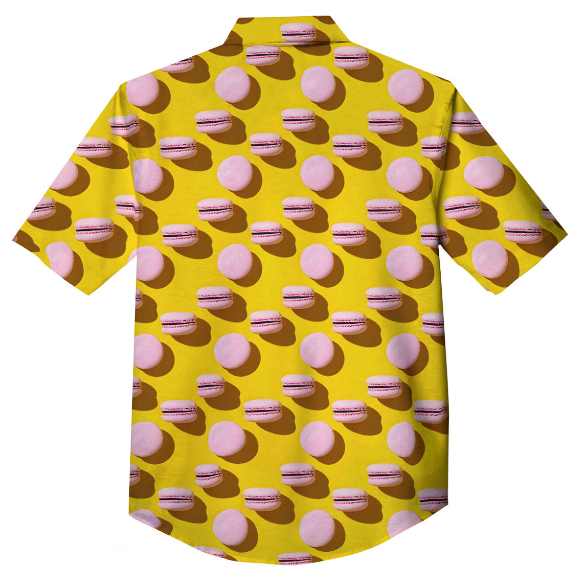 Macaron Yellow And Pink Print Pattern Button Up Shirt-grizzshop