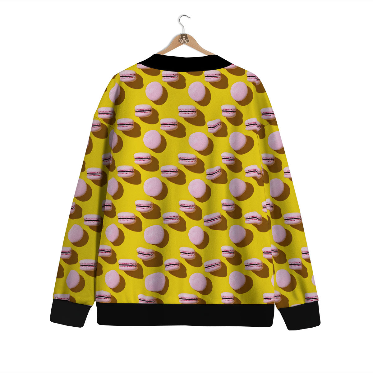 Macaron Yellow And Pink Print Pattern Cardigan-grizzshop