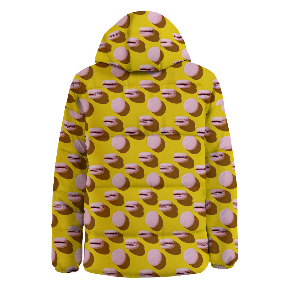Macaron Yellow And Pink Print Pattern Down Jacket-grizzshop