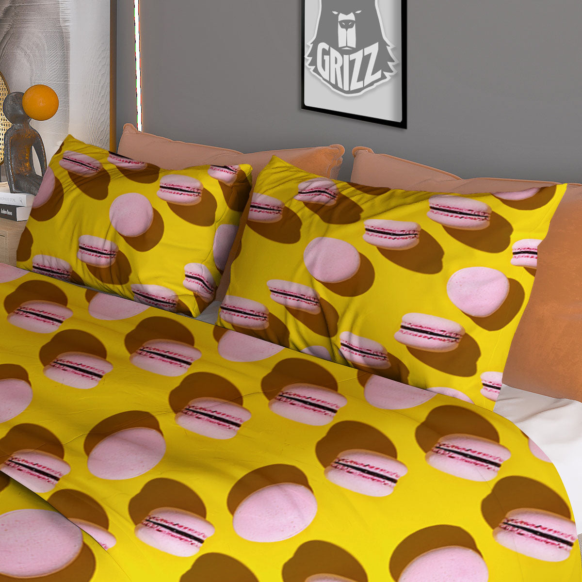 Macaron Yellow And Pink Print Pattern Duvet Cover Bedding Set